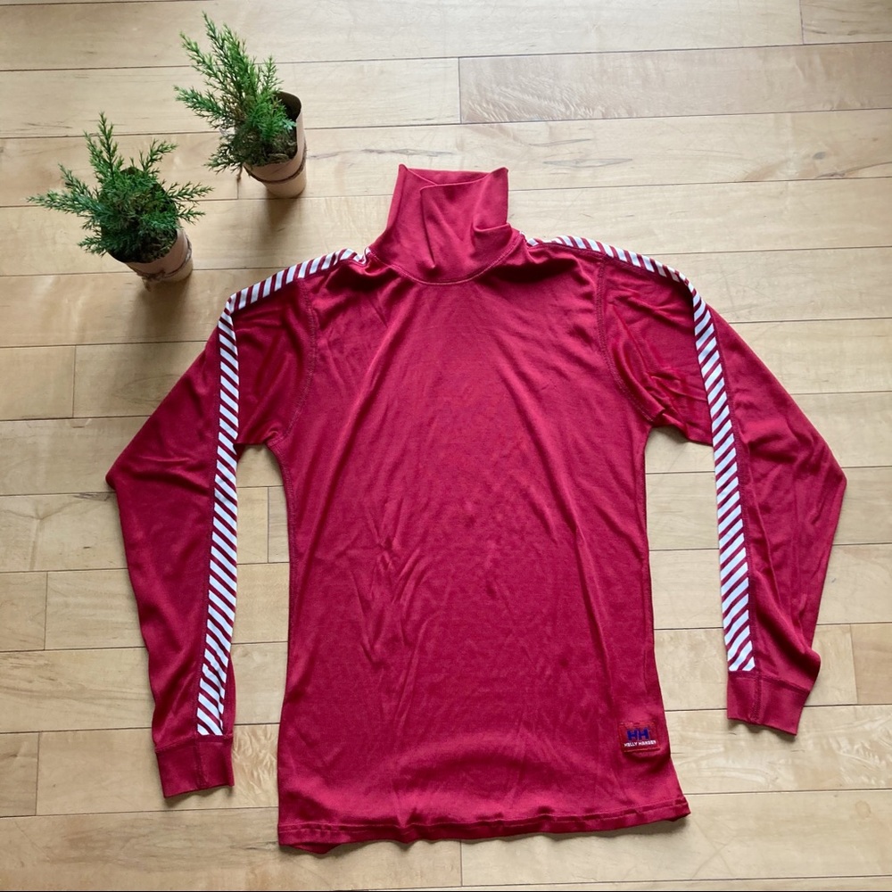 Helly Hansen Lifa Stripe Red turtleneck crew Shirt